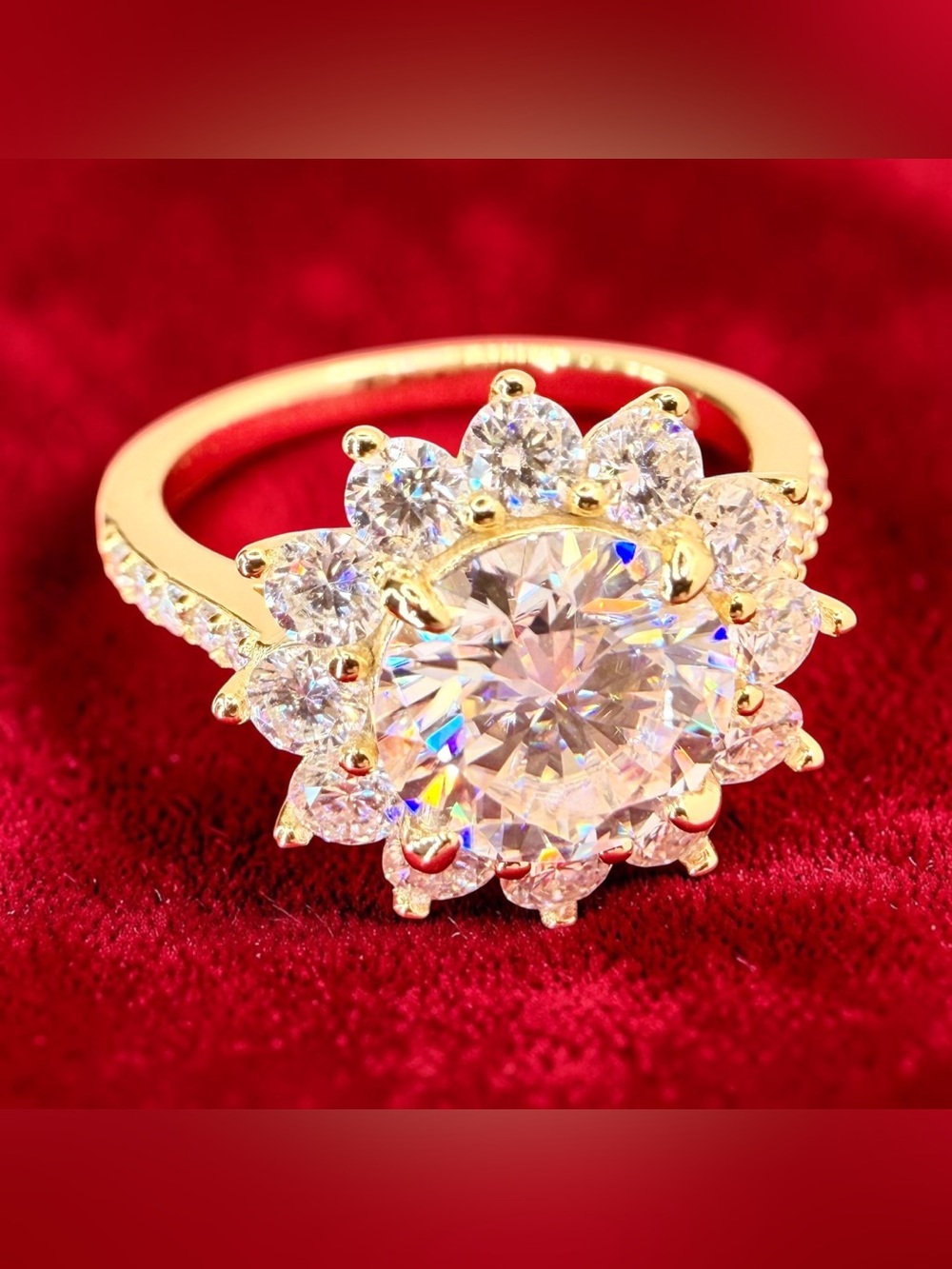 2 ct Floral Halo Moissanite Ring • Size 6 • Custom US Vendor • NWOT - Picture 5 of 14